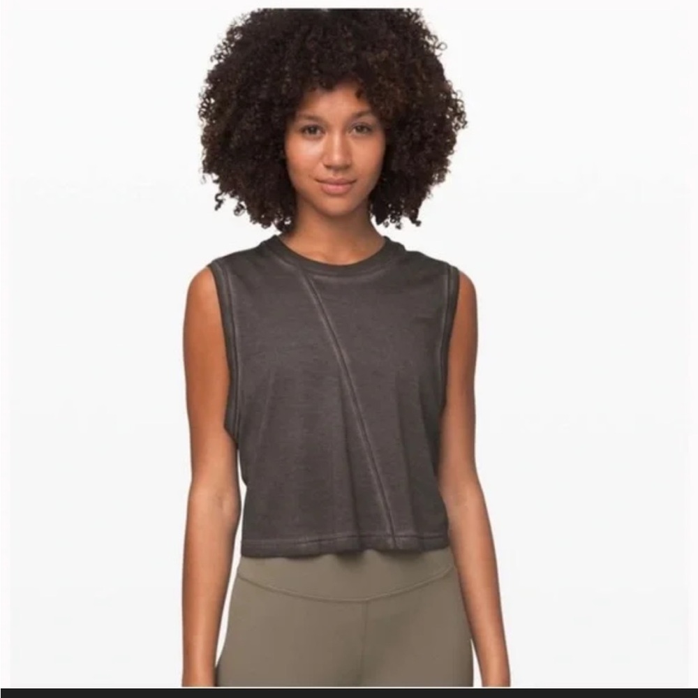 Lululemon Broken beats tank 8 washed black pima cotton